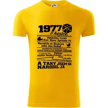 1977 v kostce - Viper FIT - Pánské zůžené tričko - S ( Žlutá )