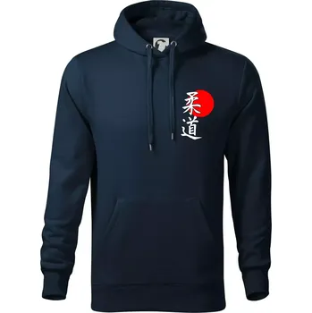 Pánská mikina Judo Japan vlajka - Mikina pánská Cape s kapucí - 5XL ( Námořní modrá (téměř černá) )