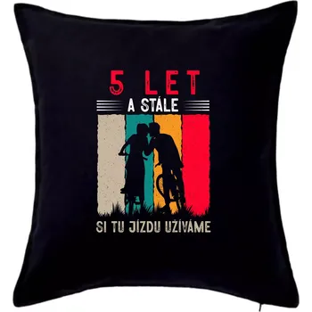 Polštář Výročí cyklista 5 - Polštář 50x50 - 50x50 - Pouze potah ( Černá )