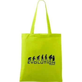 Nákupní taška Evoluce práce - Taška bavlněná - 42 x 38 cm ( Limetková )