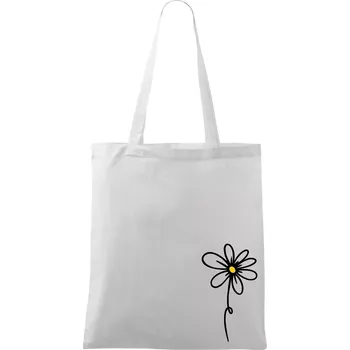 Nákupní taška Kopretina - dole na výšku - Taška bavlněná - 42 x 38 cm ( Bílá )
