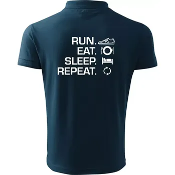 Pánská košile Run eat sleep repeat - Polokošile pánská Pique Polo 203 - 4XL ( Námořní modrá (velmi tmavá - téměř černá) )