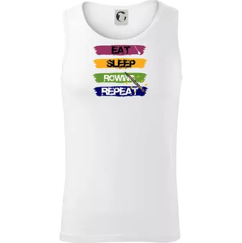 Eat sleep rowing repeat barevné - Tílko pánské Core - S ( Bílá )