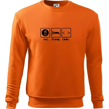 Pánská mikina Eat sleep Code - Mikina Essential pánská - M ( Oranžová )