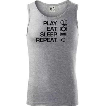 MMA eat sleep repeat - Tílko pánské Core - M ( Tmavě šedý melír )