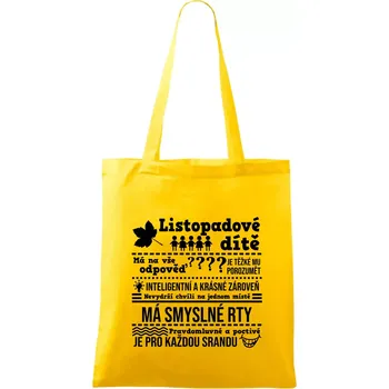 Narozeniny listopad - Taška bavlněná - 42 x 38 cm ( Žlutá )