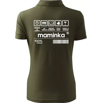 Čárový kód Maminka - Polokošile dámská Pique Polo - XS ( Military )
