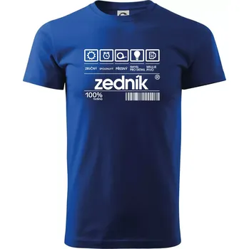 Pánské tričko Čárový kód zedník - Triko extra velké (5-8XL) - 6XL ( Královská modrá )
