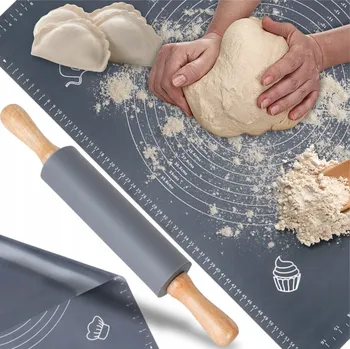 Váleček na těsto SILIKONOVÝ VÁL VELKÁ TLUSTÁ PODLOŽKA XXL 50X70CM VÁLEČEK NA TĚSTO