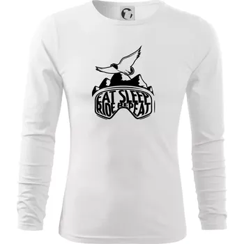 Eat sleep ride repeat - hory - Triko s dlouhým rukávem FIT-T long sleeve - M ( Bílá )