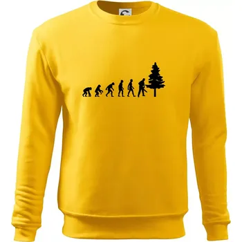Pánská mikina Evoluce dřevorubec - pila a strom - Mikina Essential pánská - 3XL ( Žlutá )