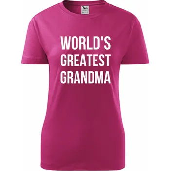 Purpurové dámské tričko Worlds Greatest Grandma - barva purpurová - velikost XXL