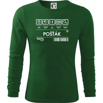 Pánské oblečení Čárový kód pošťák - Triko s dlouhým rukávem FIT-T long sleeve - M ( Lahvově zelená )