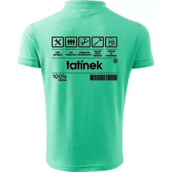 Pánská košile Čárový kód Tatínek - Polokošile pánská Pique Polo 203 - 4XL ( Mátová )
