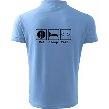 Pánská košile Eat sleep Code - Polokošile pánská Pique Polo 203 - 5XL ( Pyžamově modrá )