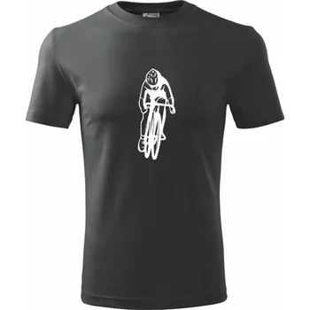 Pánská móda Grafitové tričko cyklista - dárek pro cyklistu - barva antracit - velikost L