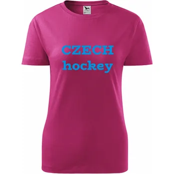 Purpurové dámské tričko Czech hockey - hokej triko - barva purpurová - velikost XL