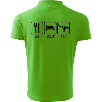 Pánská košile Eat sleep Motocross - freestyle - Polokošile pánská Pique Polo 203 - 4XL ( Apple Green )
