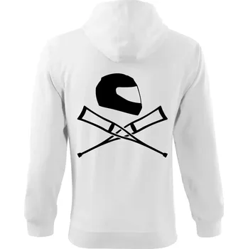 Pánská mikina Silniční helma / berle - Mikina s kapucí na zip trendy zipper - M ( Bílá )