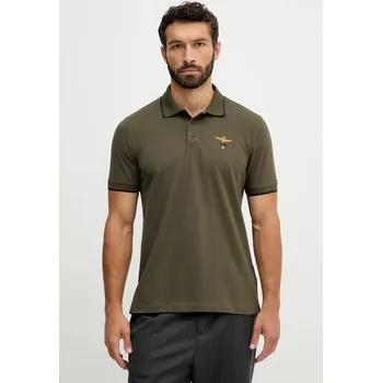 Pánské tričko Bavlněné polo tričko Aeronautica Militare PO1308UP00082 zelená 77X, vel. XL
