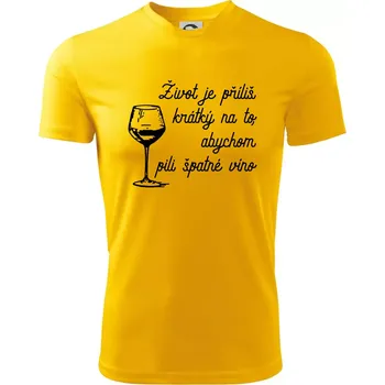 Chlapecké tričko Život je příliš krátký - sklenička - Dětské triko sportovní (dresovina) - 158 cm/12 let ( Žlutá )