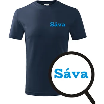 Chlapecké tričko Tmavě modré dětské tričko Sáva - dětské tričko se jménem - barva tmavě modrá - velikost 4roky