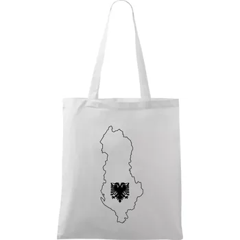 Albánie obrys mapa - Taška bavlněná - 42 x 38 cm ( Bílá )