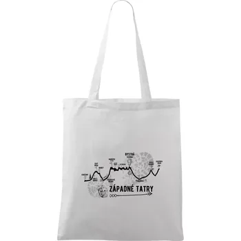 Profil kopca Západné tatry - Taška bavlněná - 42 x 38 cm ( Bílá )