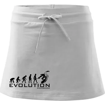 Dámská sukně Evoluce snowboardu - Sportovní sukně - two in one - XS ( Bílá )