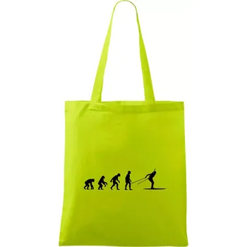 Nákupní taška Biathlon Evoluce Běh - Taška bavlněná - 42 x 38 cm ( Limetková )