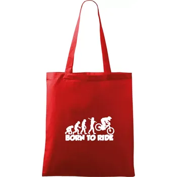 Nákupní taška Evoluce Born to ride - Taška bavlněná - 42 x 38 cm ( Červená )