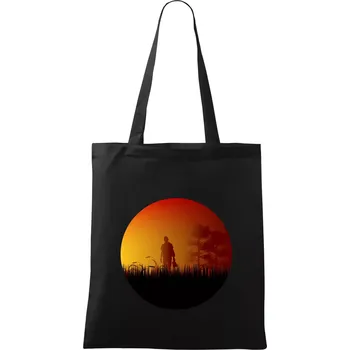 Nákupní taška Cesta polem - Taška bavlněná - 42 x 38 cm ( Černá )