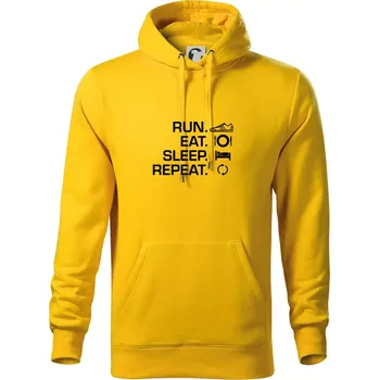 Pánská mikina Run eat sleep repeat - Mikina pánská Cape s kapucí - 2XL ( Žlutá )