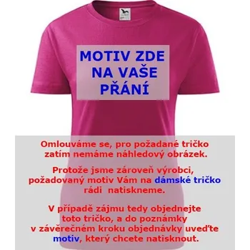 Purpurové dámské tričko s motivem na přání - trička s vlastním potiskem rychlé dodání - barva purpurová - velikost L