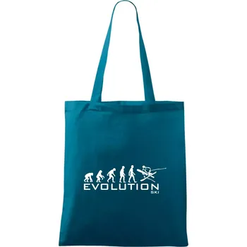 Evoluce lyžování - Taška bavlněná - 42 x 38 cm ( Petrolejová )