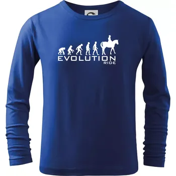Chlapecké tričko Evoluce Ride horse - Triko dětské Long Sleeve - 122 cm/6 let ( Královská modrá )