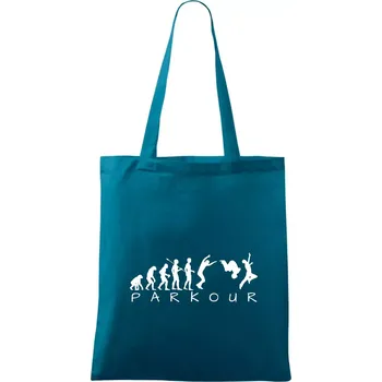 Nákupní taška Parkour evoluce - Taška bavlněná - 42 x 38 cm ( Petrolejová )