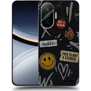 Pouzdro na mobilní telefon Picasee silikonový černý obal pro Xiaomi Poco F7 5G - STICKERS x TAGS