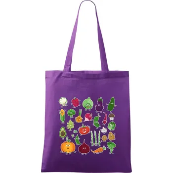Veselá zelenina - Taška bavlněná - 42 x 38 cm ( Fialová )
