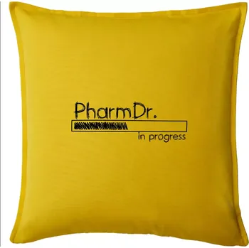 Polštář In progress titul PharmDr. doktor / doktorka farmacie - Polštář 50x50 - 50x50 - Pouze potah ( Žlutá )