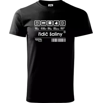 Pánské tričko Čárový kód - řidič šaliny - Triko extra velké (5-8XL) - 8XL ( Černá )