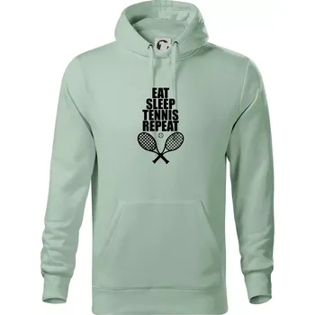 Pánská mikina Eat sleep tennis - Mikina pánská Cape s kapucí - XL ( Sage )
