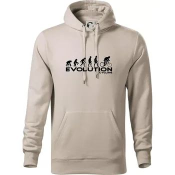Pánská mikina Evoluce cyklistiky - Mikina pánská Cape s kapucí - M ( Ledově šedá )