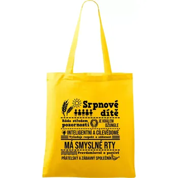 Narozeniny srpen - Taška bavlněná - 42 x 38 cm ( Žlutá )