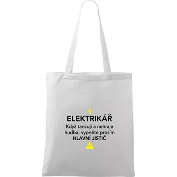 Elektrikář - hlavní jistič - Taška bavlněná - 42 x 38 cm ( Bílá )
