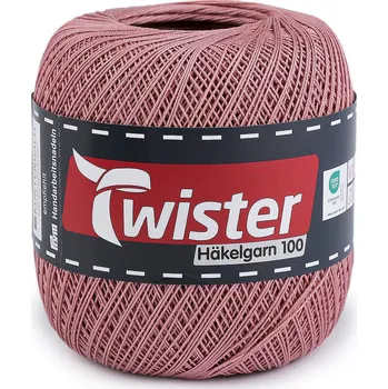 Příze Bavlněná příze háčkovací Häkelgarn 100 g, barva 5 (033) starorůžová sv.