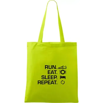 Run eat sleep repeat - Taška bavlněná - 42 x 38 cm ( Limetková )