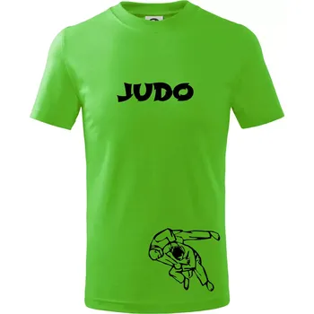 Chlapecké tričko Judo nápis + postavy - Tričko dětské bavlněné - 122 cm/6 let ( Apple Green )