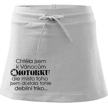 Dámská sukně Chtěla jsem dostat motorku - Vánoce - Sportovní sukně - two in one - M ( Bílá )