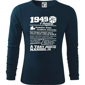 1949 v kostce - Triko s dlouhým rukávem FIT-T long sleeve - S ( Námořní modrá (velmi tmavá - téměř černá) )